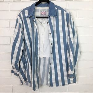 Vintage No Barriers Checkered Shirt with Crop Top